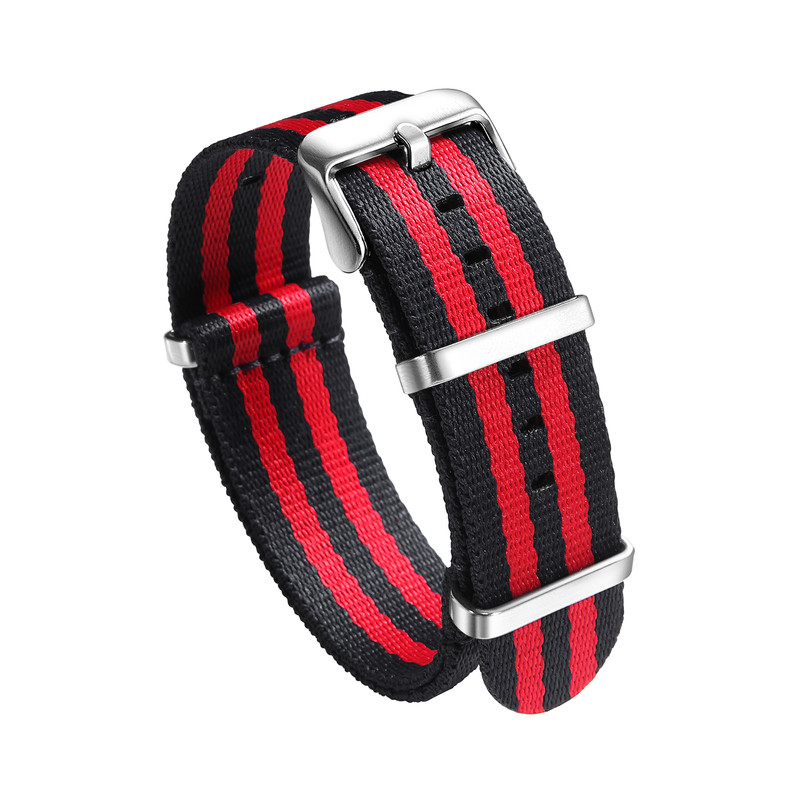 bracelet NATO rouge et noir 18mm